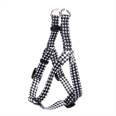 Houndstooth White And Black Step-In Harness - Extra Small